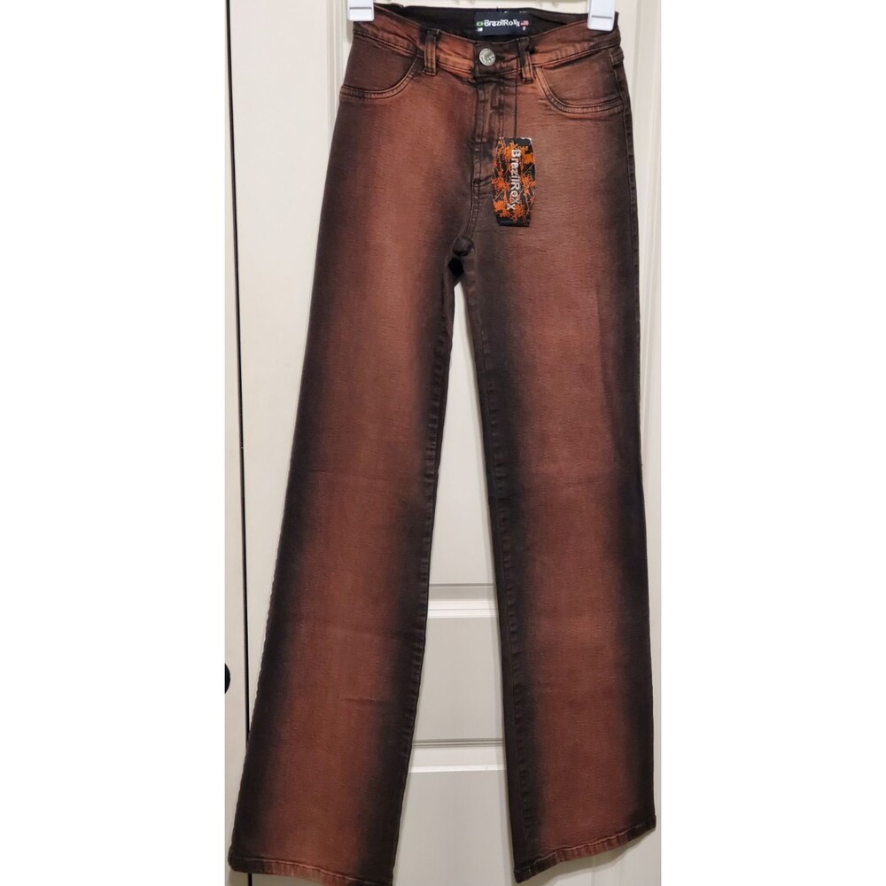 BrazilRoxx Jeans BR 36/US 0 Ombre Black/Brown Red Tint(Front) Black (Rear) - NEW
